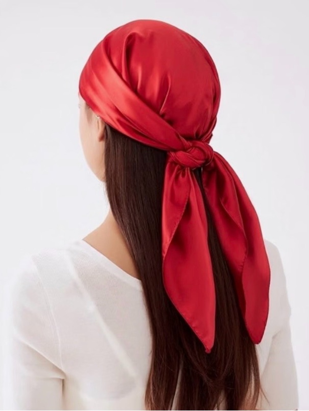 Large 35 x 35 inches Red Scarf - Women's Fashion Accessory